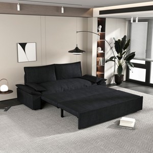 NicBex Couches for Living Room 63.8" Pull-Out Sofa Bed Multi-Functional Velvet Loveseat Sleeper Sofa Bed with Side Storage for Apartment - 1 of 4