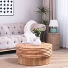 30" Round Wooden Coffee Table with Hidden Storage, Flip-top Rustic Centerpiece with Natural Finish for Living Room or Office – Cuddlewood - 2 of 4