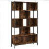 vidaXL Bookcase Smoked Oak 40.2 in.x11 in.x67.7 in. Engineered Wood - 2 of 4
