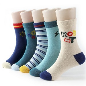 Boersma 5 Pairs Non-Slip Grip Socks for Toddlers & Kids – Anti-Slip Crew Socks for Boys & Girls Ages 3–9 - 1 of 4