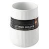 LunaLulinlk 6.2" Ribbed Ceramic Kitchen Utensil Holder, White - 2 of 4