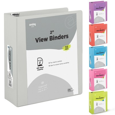 Enday 3-Ring View Binder With 2-Pockets
