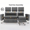 Vipbear 81 in Sectional Sofa Bed with Pull Out Bed,L-Shaped Couch Sleeper Sofa with Reclining Backrest,Reversible Storage Chaise,Tool-Free Assembly - 3 of 4
