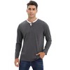 Mens Long Sleeve Henley Shirts Casual Tee Shirts Crew Neck Regular Fit Button Pullover T-Shirts - 3 of 4