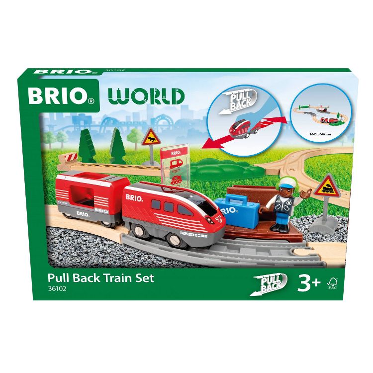 BRIO Pull Back Train Set Playsets, 3 of 4