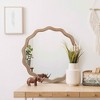 MAYEERTY 23.63" Wood Round Wavy Wall Mirror Modern Framhouse Decor Scalloped Mirror for Bathroom Living Room - 2 of 4