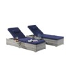 VisioGear Patio 2-Piece Chairs Tanning Lounges with Storage, Beach Recliners with Adjustable Backrest, Dark Blue & Gray, 77"*25"*14.8" - 4 of 4
