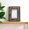 HomeRoots 4" x 6" Brown Zebra Distressed Solid Wood Tabletop Picture Frame with Mat - 2 of 4