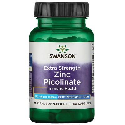 Swanson Extra Strength Zinc Picolinate - Body Preferred Form 50 mg 60 Caps.