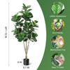 Artificial Tree,Faux Fiddle Leaf Fig Tree,4ft Tall Ficus Tree Artificial for Home Decor - 2 of 4