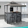Tangkula 3-Piece Outdoor BBQ Canopy w/ Bar Table & 2 Foldable Bar Chairs Set for Patio - 2 of 4