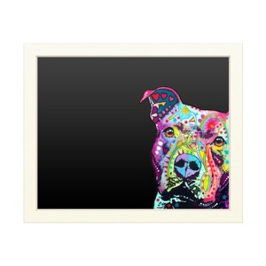 Trademark Fine Art -Functional Chalkboard with Printed Artwork - Dean Russo 'Thoughtful Pitbull' Chalk Board Wall Sign-16x20 - 1 of 4