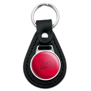 Lewis University Primary Logo Black Leather Keychain - 1 of 4