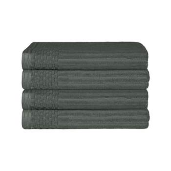 Bnm Ribbed Heavyweight Cotton Bath Towel Set of 4, Sage, Size: 4-Piece, Green