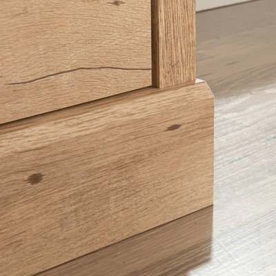 Prime Oak Cottage Style 4-Drawer Dresser with Black Handles