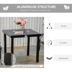 Maggift Patio End Table, Rectangular Outdoor Dining Table with All-Weather Faux Wood Top for Garden, Lawn, Patio, Silver, 47.25"*23.5"*21.25" - 1 of 4