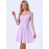 Allegra K Women's Heart Mesh Sheer Long Sleeve Gothic Cocktail Skater Party Dress - 3 of 4