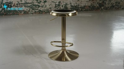 Gold Adjustable Swivel Backless Metal Barstool