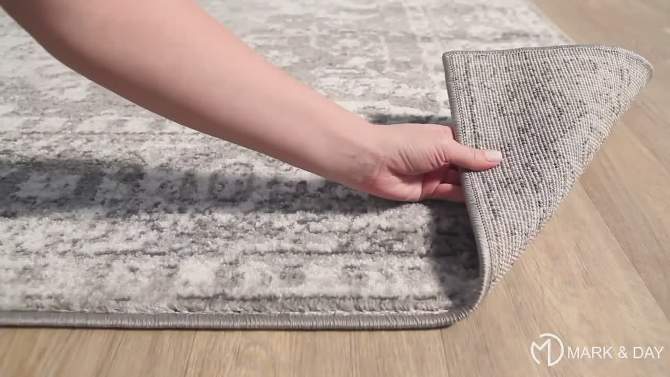 Mark & Day Kedrick Woven Indoor Area Rugs Gray/Charcoal/White, 2 of 8, play video