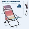 Lightweight beach chair with cup holder and carrying bag, portable, holds up to 250 lbs, rainbow colors - 2 of 4