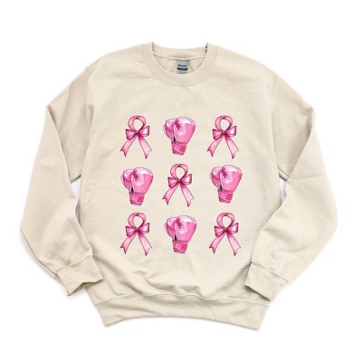 Simply Sage Market Women's Graphic Sweatshirt Coquette Breast Cancer Collage