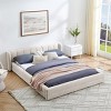 Queen Size Upholstered Platform Bed, Chenille Fabric Bed with Headboard, Low Profile Design Bed with Foam Padding Surrounding-Baofuwish - 2 of 4