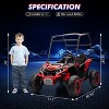 24V Kids UTV Off-Road, 4x4 Electric Truck w/Sunshade, Remote, LED Lights, Shock Absorber, Horn & Music Player - 2 of 4