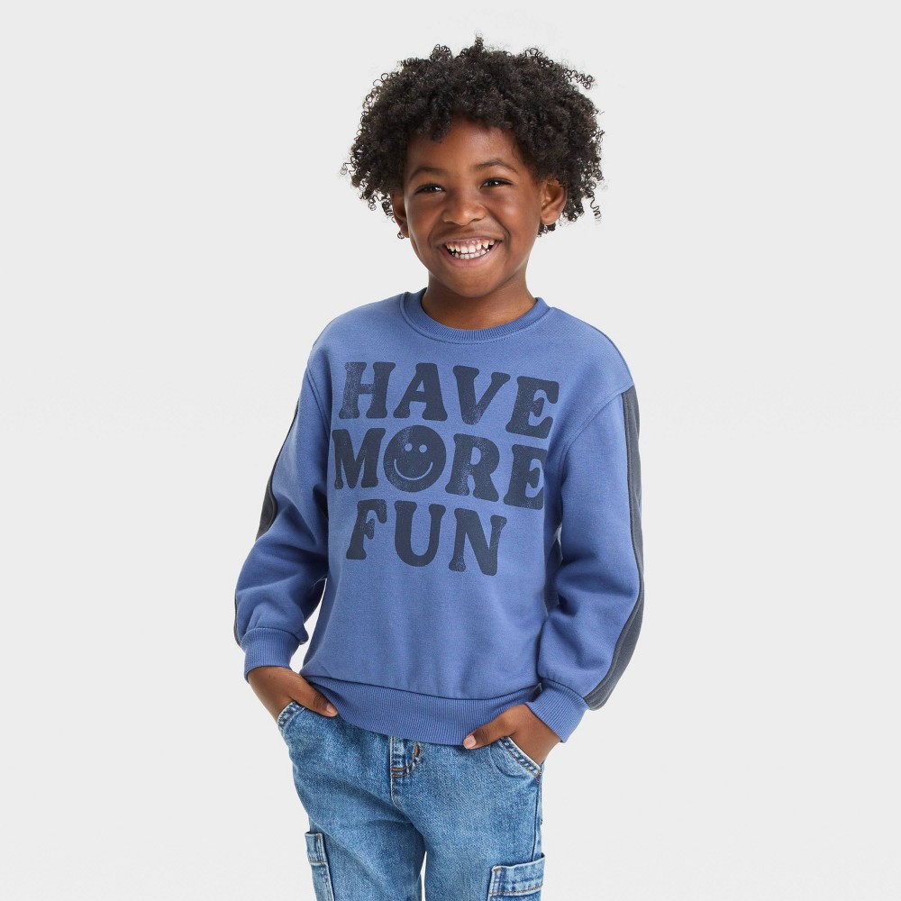 Grayson Mini Toddler Boys Have More Fun French Terry Crewneck Pullover T-Shirt