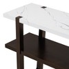 NicBex 54" Narrow Console Table with 2 Open Shelves, Retro Entryway Table with Marble-Effect Top, Home Decor Table for Living Room, Entryway - 4 of 4