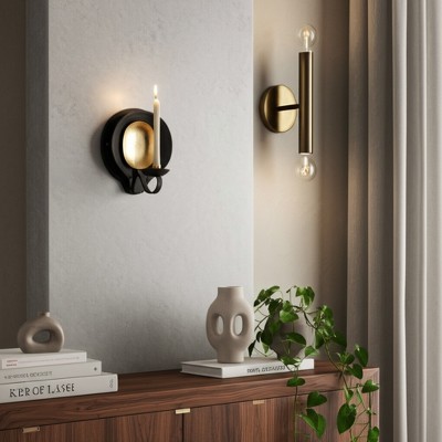 Metal Iron Wall Mounted Pillar Candle Holder Taper Candle Holder Modern Decorative Candle Sconce Candle Display Stand
