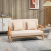 NicBex Modern Loveseat Sofa with Throw Pillows Upholstered Comfy 2 Seater Couch with Wood Legs for Living Room,Apartment,Beige - 2 of 4