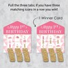 Big Dot of Happiness 1st Birthday Girl - Fun to be One - First Birthday Party Game Pickle Cards - Pull Tabs 3-in-a-Row - Set of 12 - 3 of 4