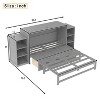 KWPZQEB Murphy Bed, Farmhouse Murphy Cabinet w/ 2 Drawers & Open Shelves, Wooden Cabinet Bed, Hideaway Foldable Platform Bed for Guest Room - 4 of 4