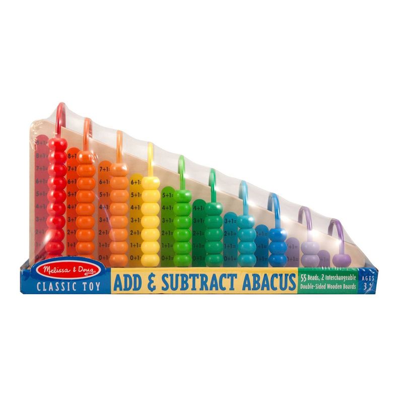 Melissa &#38; Doug Add &#38; Subtract Abacus - Educational Toy With 55 Colorful Beads and Sturdy Wooden Construction, 4 of 11