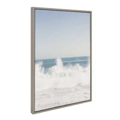 Sylvie Waves Crashing Coastal Framed Canvas Print, 36" x 27"