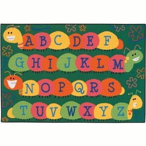 Carpets for Kids Caterpillar Friends Value Green Learning Rug - 1 of 4