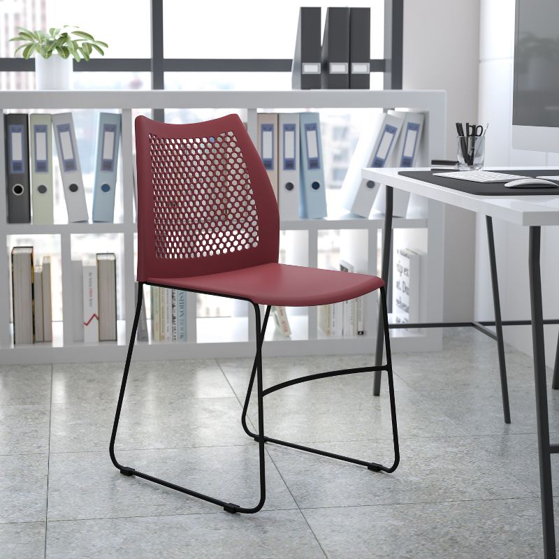 Emma and Oliver Home and Office Sled Base Stack Chair with Air-Vent Back - Guest Chair, 2 of 13