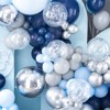 PartyWoo Balloon Arch Kit Blue Navy Light Baby Silver Gray 4D Glitter 18 12 10 5 Inch 140 pcs - 2 of 4