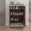 Modern Shoe Storage Cabinet, Elegant Decor Mirrored Cabinet with Silver Edging,Mirrored Cabinet with Double Door Storage,  For Entryway Hallway - 2 of 4