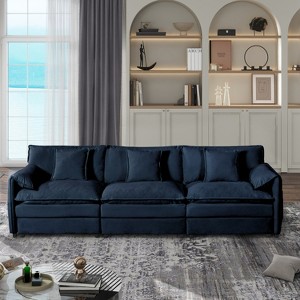 GDFStudio Morwen 109.45'' Modern Chenille Upholstered Oversized Deep Seat Modular Sectional Sofa with 3 Cushions - 1 of 4
