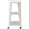 Maliang 3-Tiered Metal Frame, Dining Cart with Swivel Wheels, White - 3 of 4