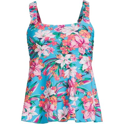 Lands' End Women's D-cup Flutter Scoop Neck Tankini Top Comfort ...