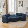 114.9"W Modular Sectional Sofa with Curved Design, Free-Combined Boucle Fabric Sofa Bed - ModernLuxe - 3 of 4