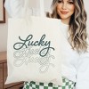 City Creek Prints Lucky Script Stacked Canvas Tote Bag - 15x16 - Natural - 2 of 2
