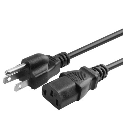 INSTEN 6-feet 3 Prong Power Cable for Computers/ Printers/ Monitors, Black
