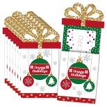 Big Dot of Happiness Ornaments - Holiday and Christmas Party Money and Gift Card Sleeves - Nifty Gifty Card Holders - 8 Ct