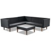 Sapphtopaz Patio Furniture Set Wicker Sectional Outdoor Chairs with Acacia Wood Legs, Glass Coffee Table for Garden, Backyard, Terrace - 4 of 4