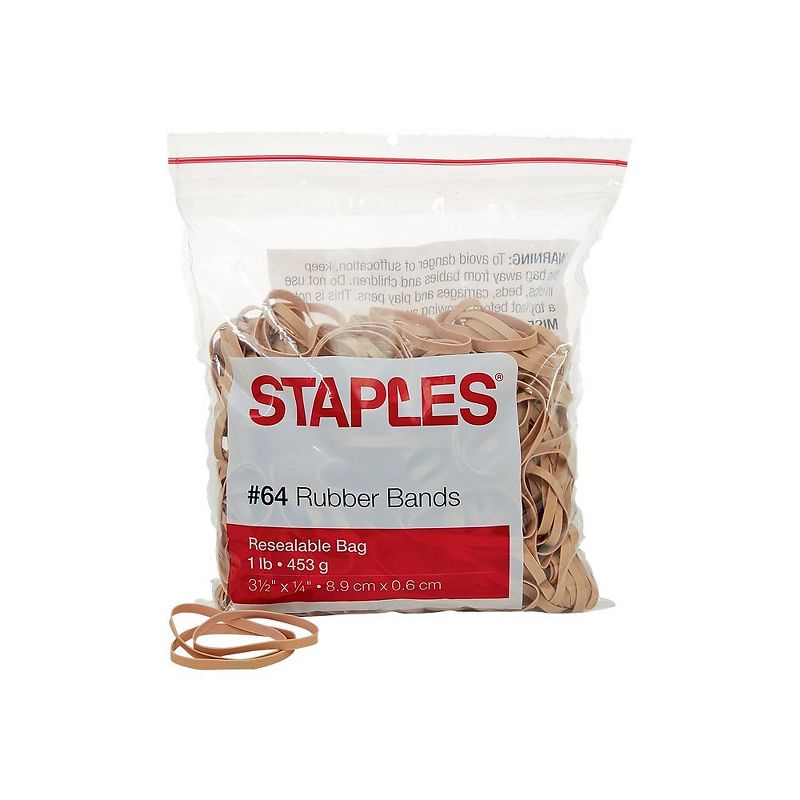 Staples Economy Rubber Bands Size #64 1 lb. 808659, 1 of 2