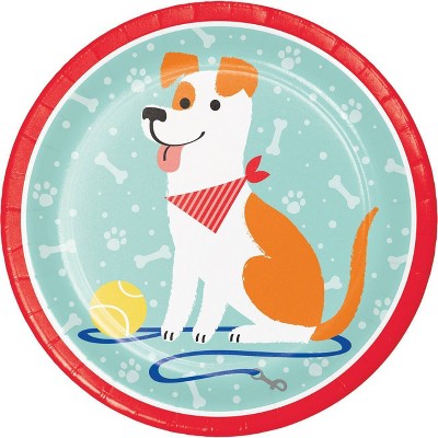 24ct Dog Print Disposable Dinner Plates