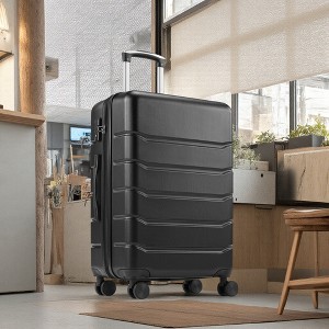 FONTOI 24 Inch Luggage Expandable Hardside Suitcase Carry On Luggage Checked Luggage, Rolling Luggage With TSA Lock, Black, 10.5"*15.5"*25" - 1 of 4